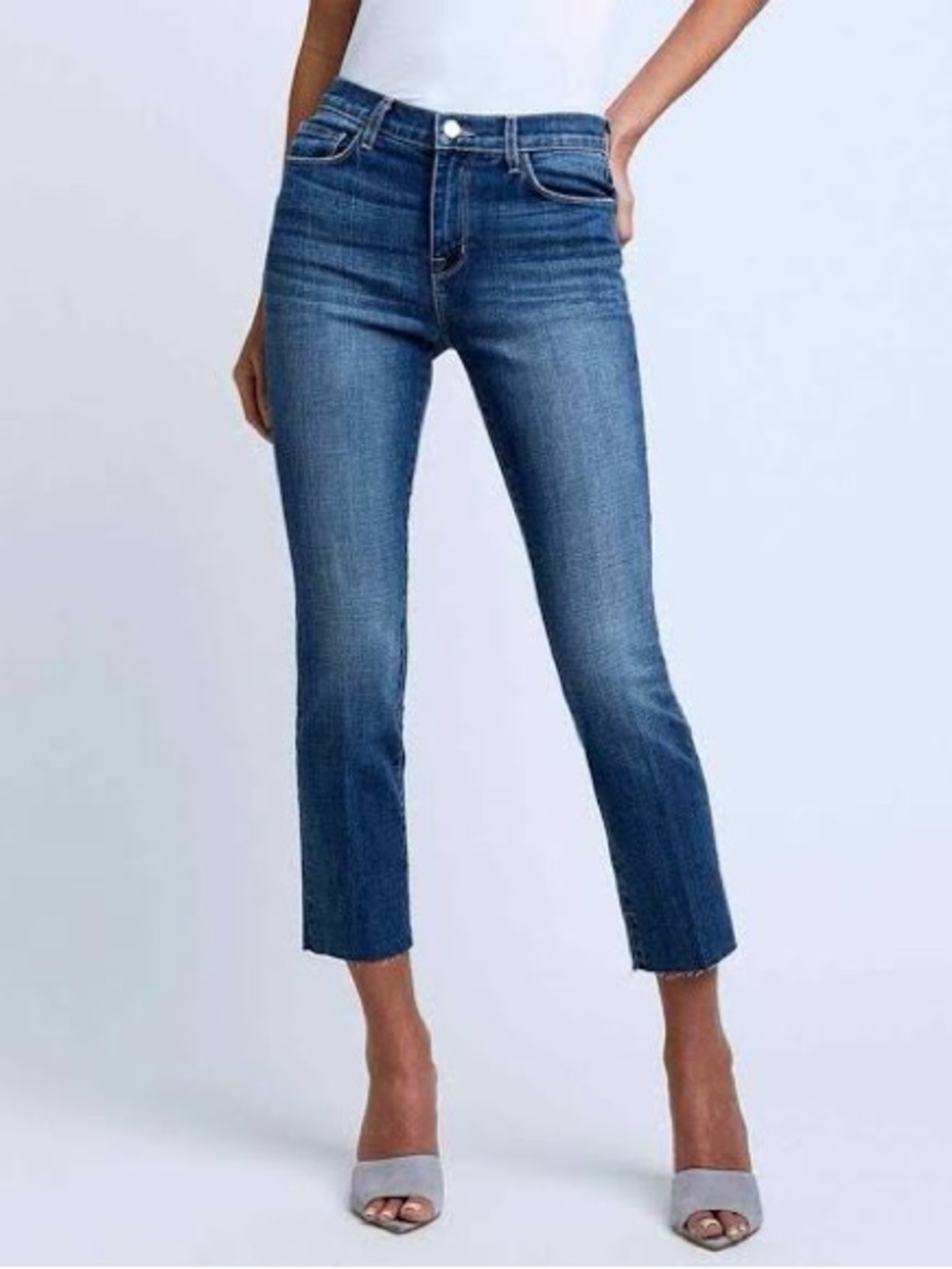 L'AGENCE Sada Cropped Slim-Leg Jeans in Mesa